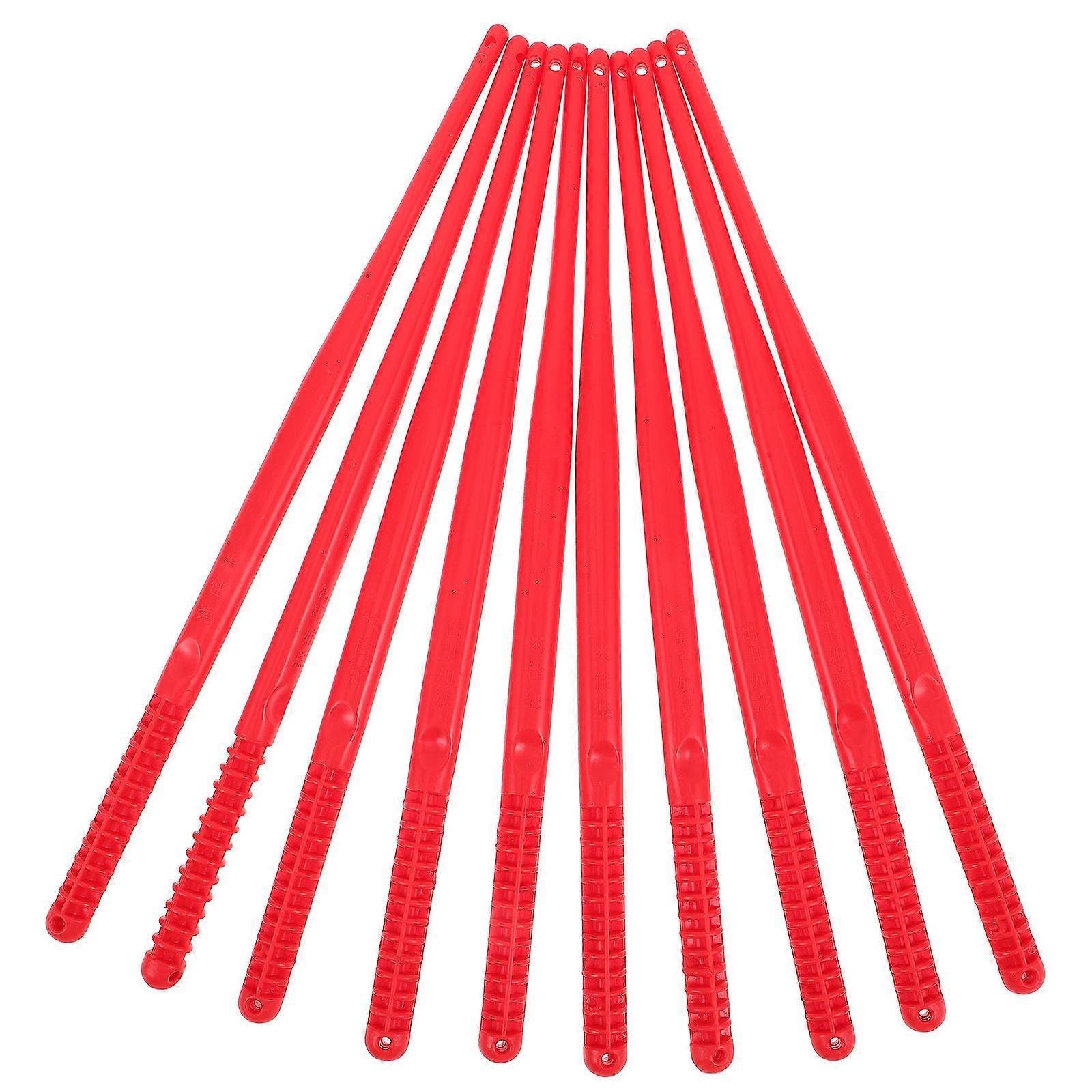 Plastic Diabolo Handstick Replacement Set for Playing 10Pcs Red Color