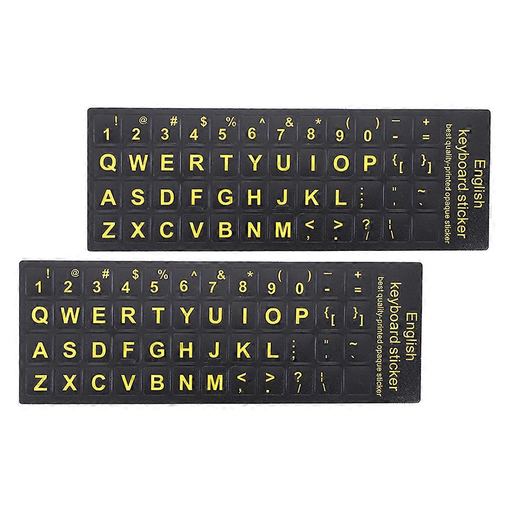 Universal English Computer Stickers Keyboard Stickers For Laptops And Desktops Waterproof Dustproof Anti Slip Durable 2Set