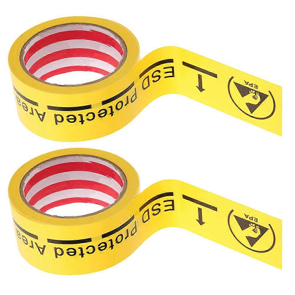 Anti Static Caution Tape Warning Tape for Safety Use 2 Rolls