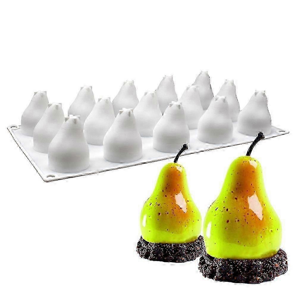 15個のキャビティ 洋ナシ型 シリコンモールド ムースケーキ用 フレンチデザート 3D シリコンモールド ケーキデコレーション型 ノンスティック