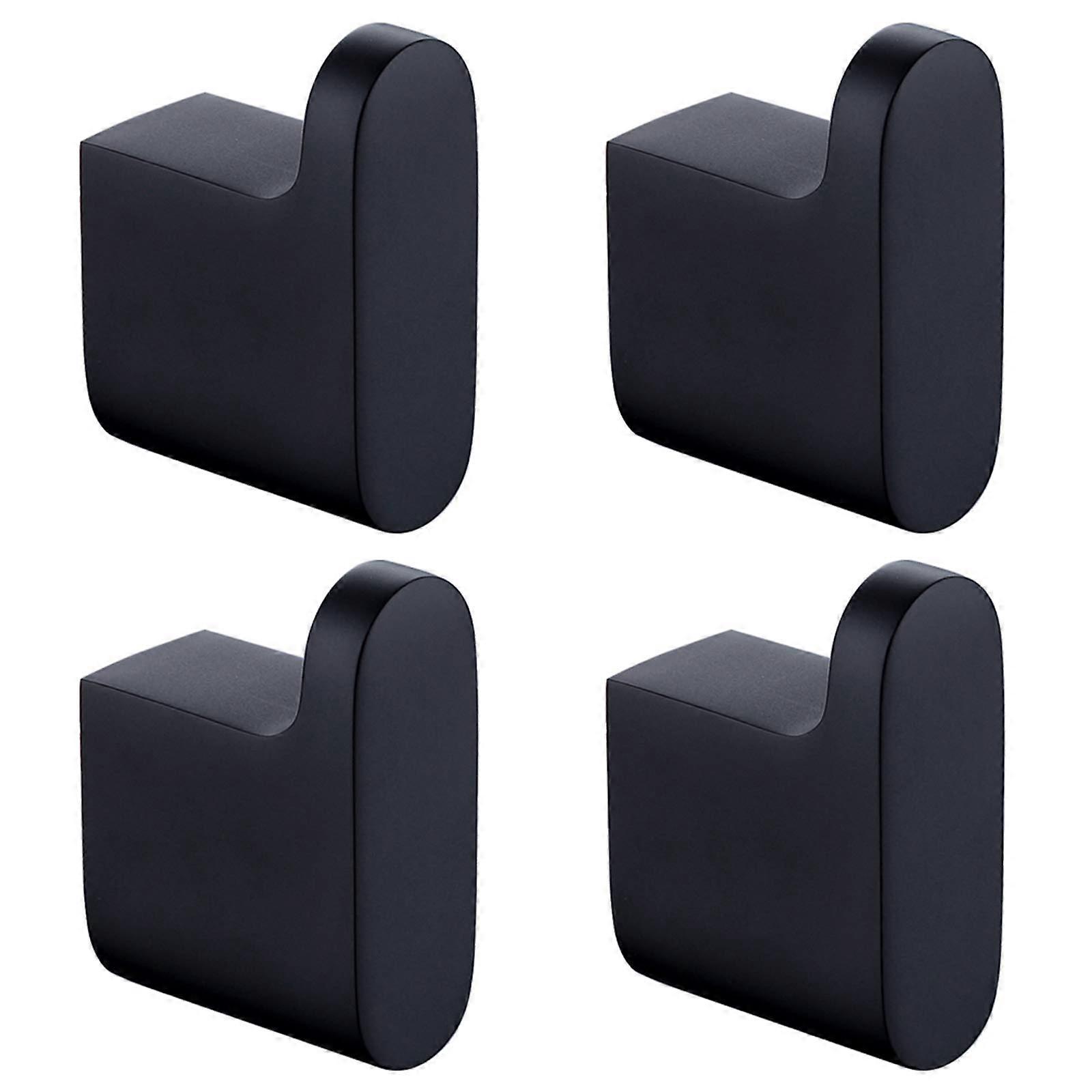 Brass Wall Hooks Black 4 Pack, RustResistant Heavy Duty Towel and Robe Hooks for Bathroom