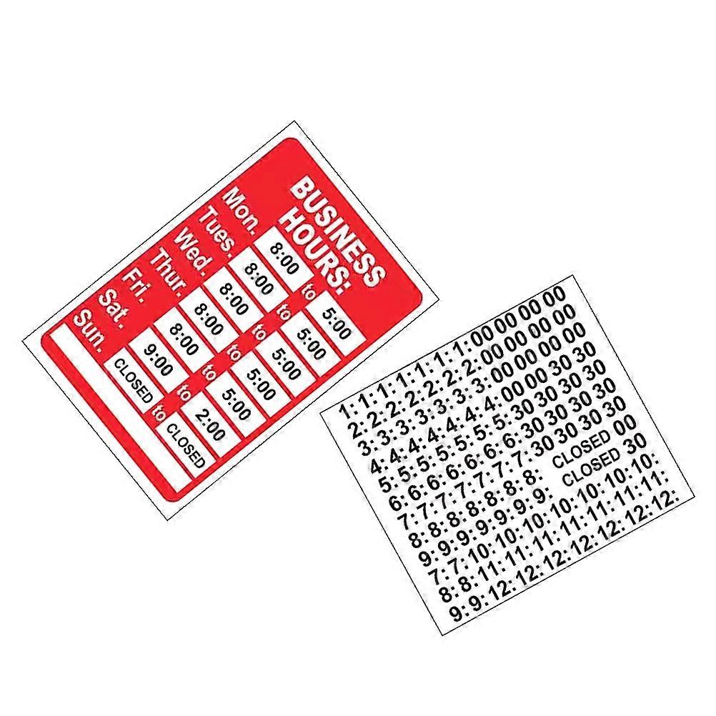 Business Hours Sign PVC Open Sign Hours 2Pcs for Coffee Shop Display
