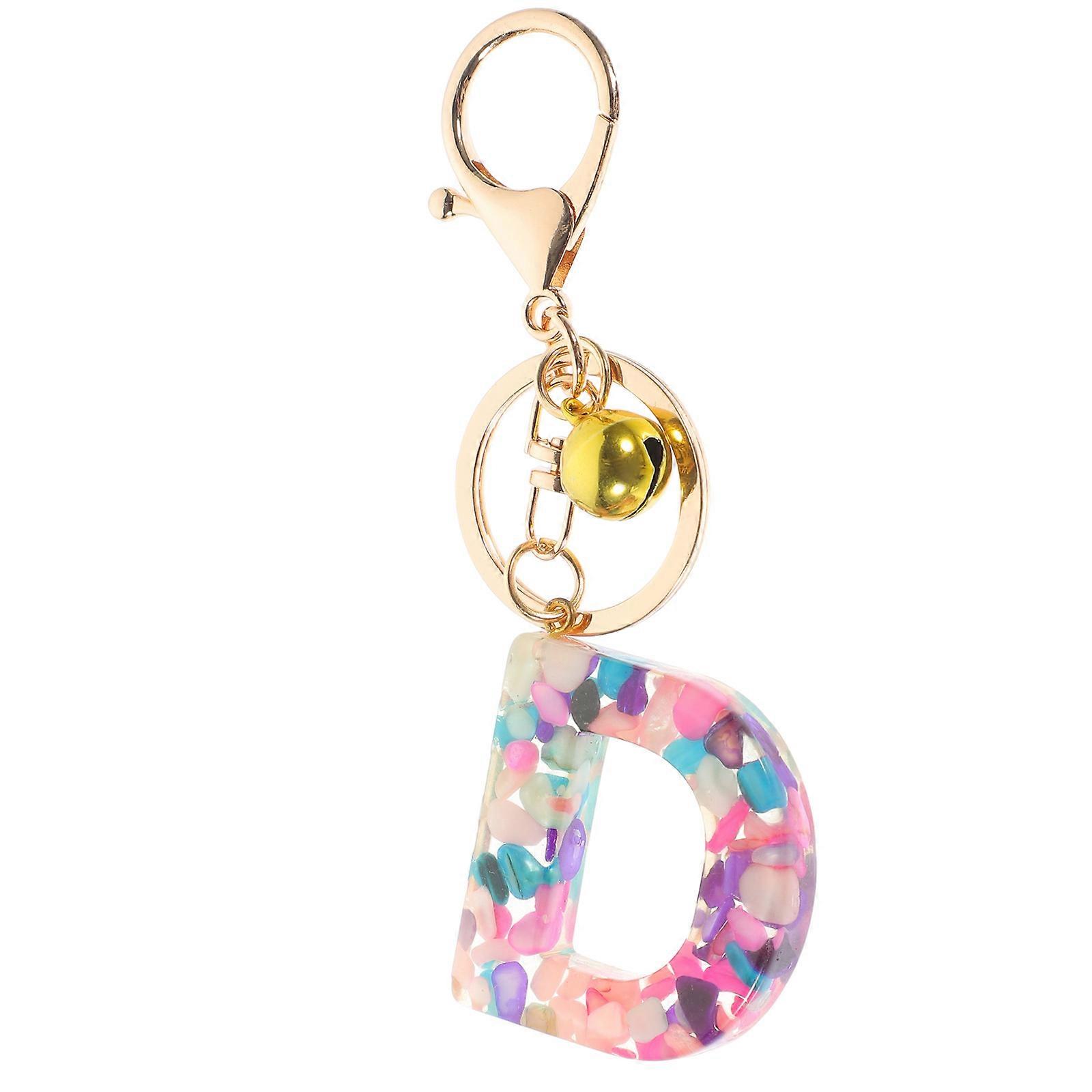 Resin Letter Key Holder Keychain for Decoration Multi Color Style