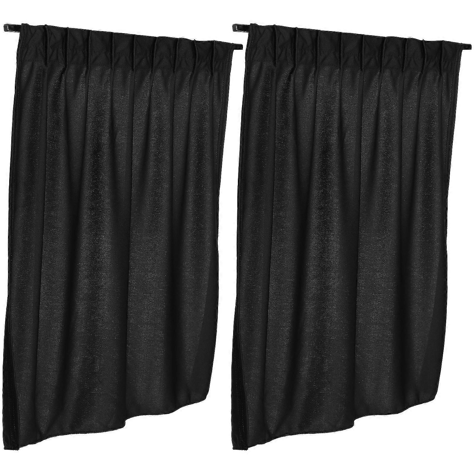 Rear Window Sun Shade Car Curtains Privacy Function 1Set Black Fabric