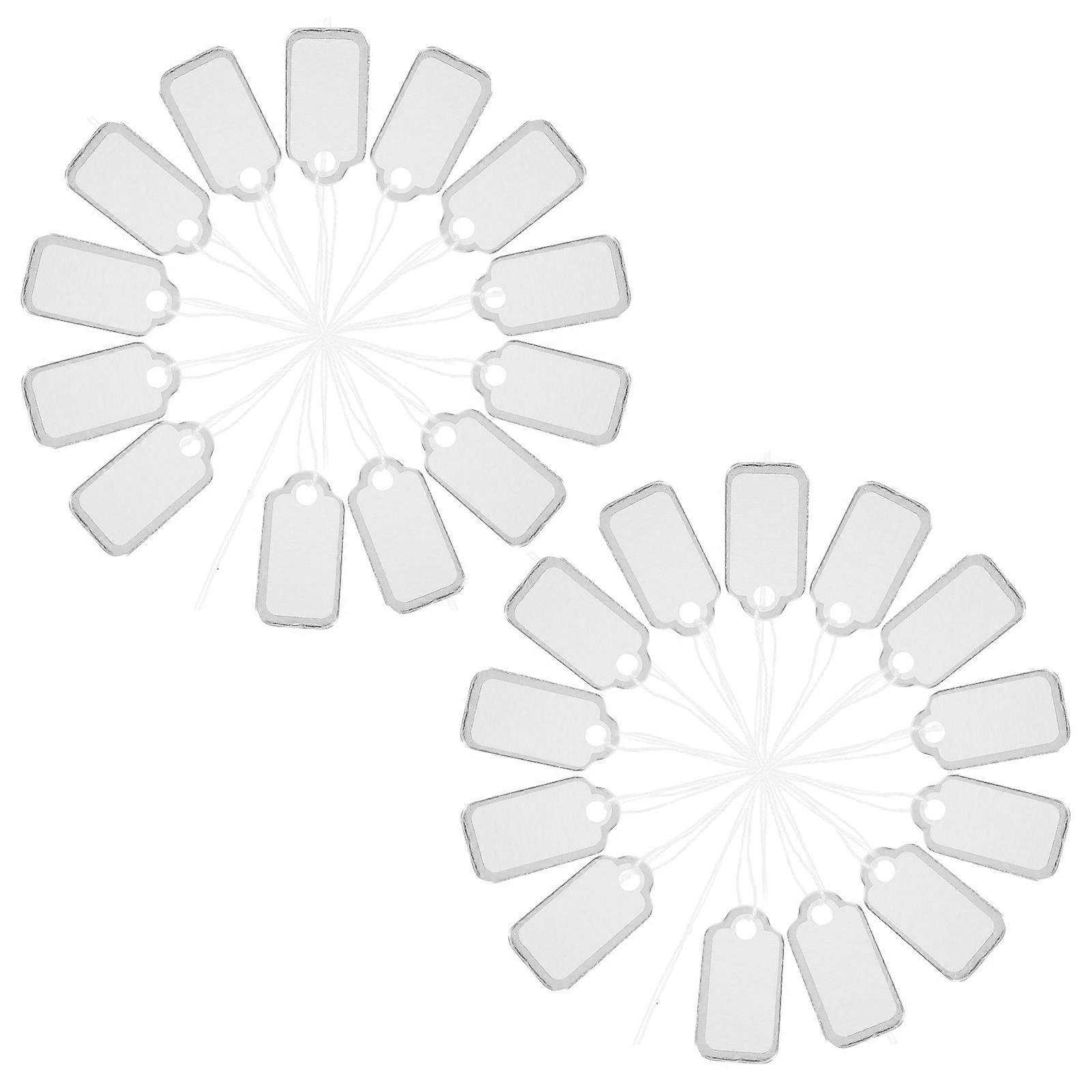 Jewelry Tags with Cotton String for Labeling 200Pcs White Paper Tags