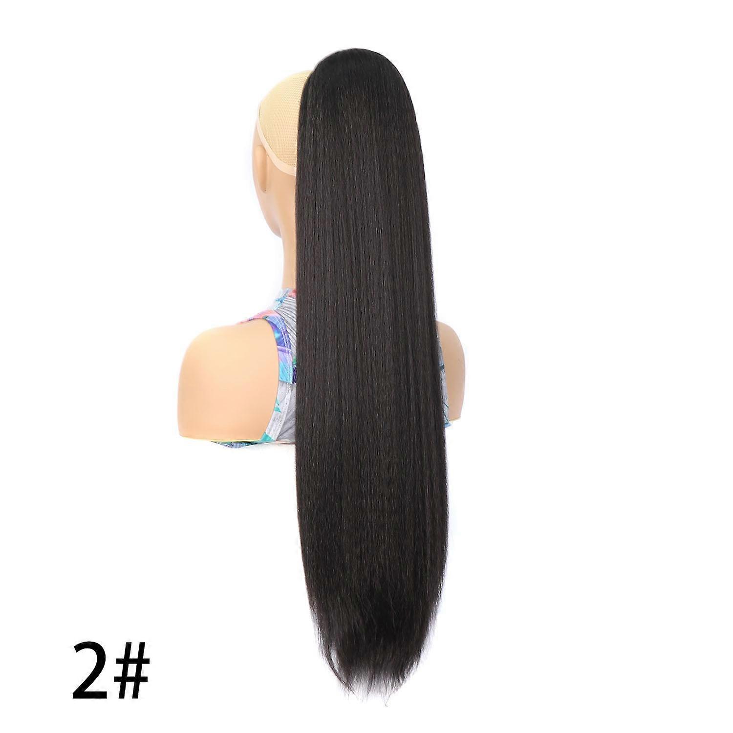Women's Long Ponytail Wig, 30-inch Extended, Cornrow Style, Drawstring, Mesh Bag, Volumizing Ponytail Wig