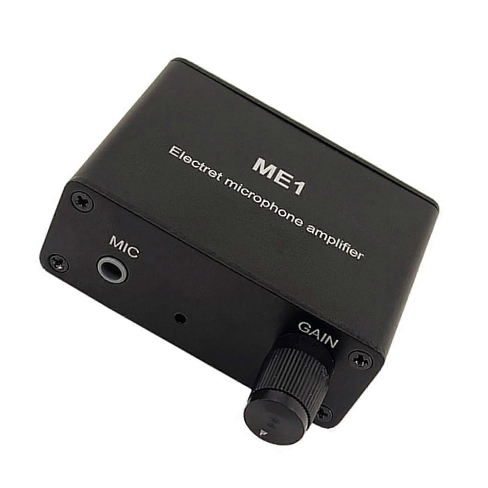 ME1 Portable Mic Amplifier Module, Adjustable Gain 020dB, Dual Outputs, 10Hour Runtime, Instrument Electret Mics