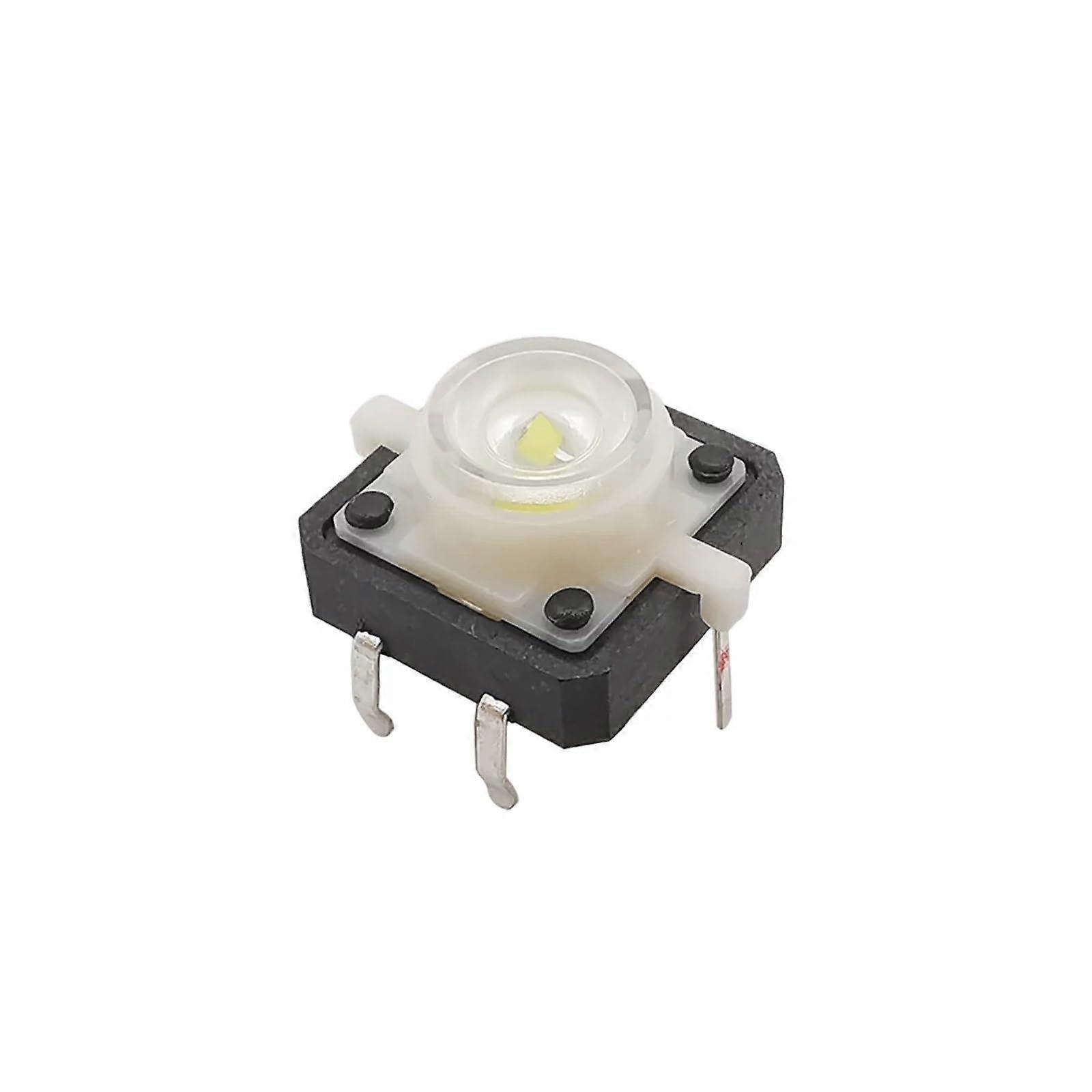 Illuminated Tact Push Button Switches 12x12x7.3mm LED Momentary Reset 4 Pin Gold Tactile Switches 2Pcs