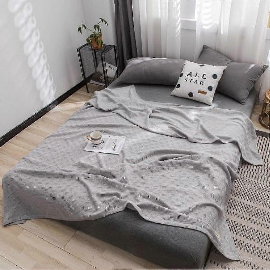 Uclet Saving Hot Summer Nights Thickened Solid Color Thread Blanket, Compatible with Nap Sofa Use, AC Travel Towel Blanket – Comfortable & Practical