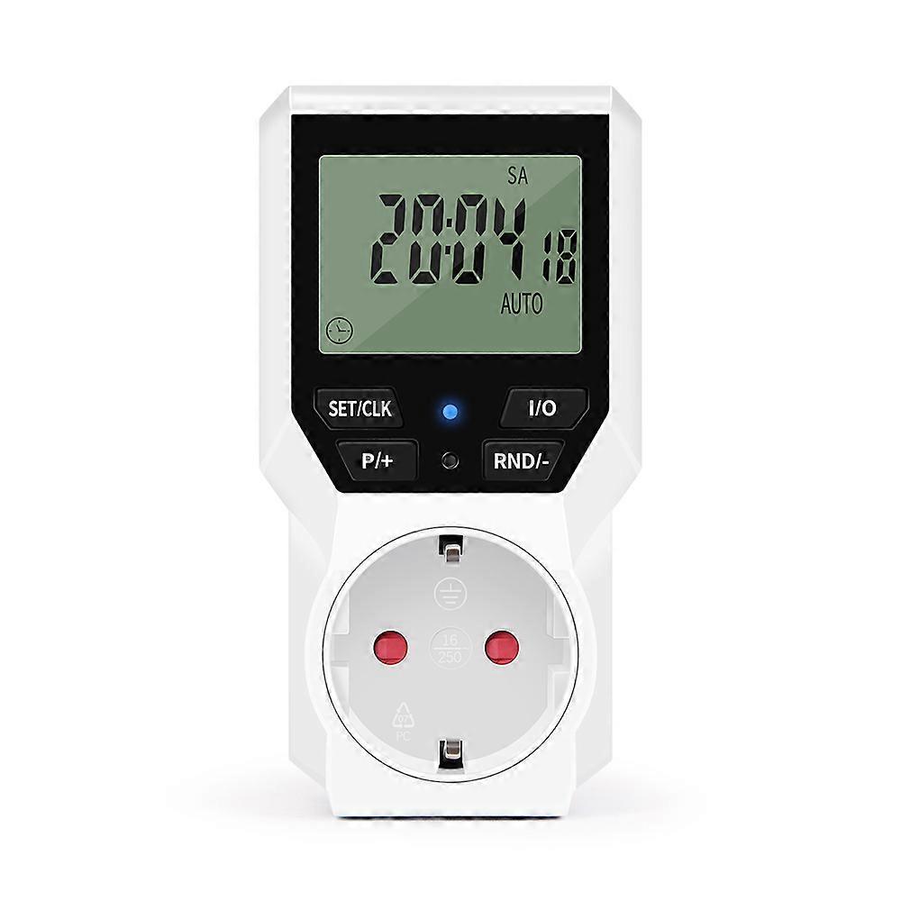 Digital 3680W Output Timer Socket  EU Plug LCD Display Programmable Timer Switch 10 Group Timing Automatic Surge Protector
