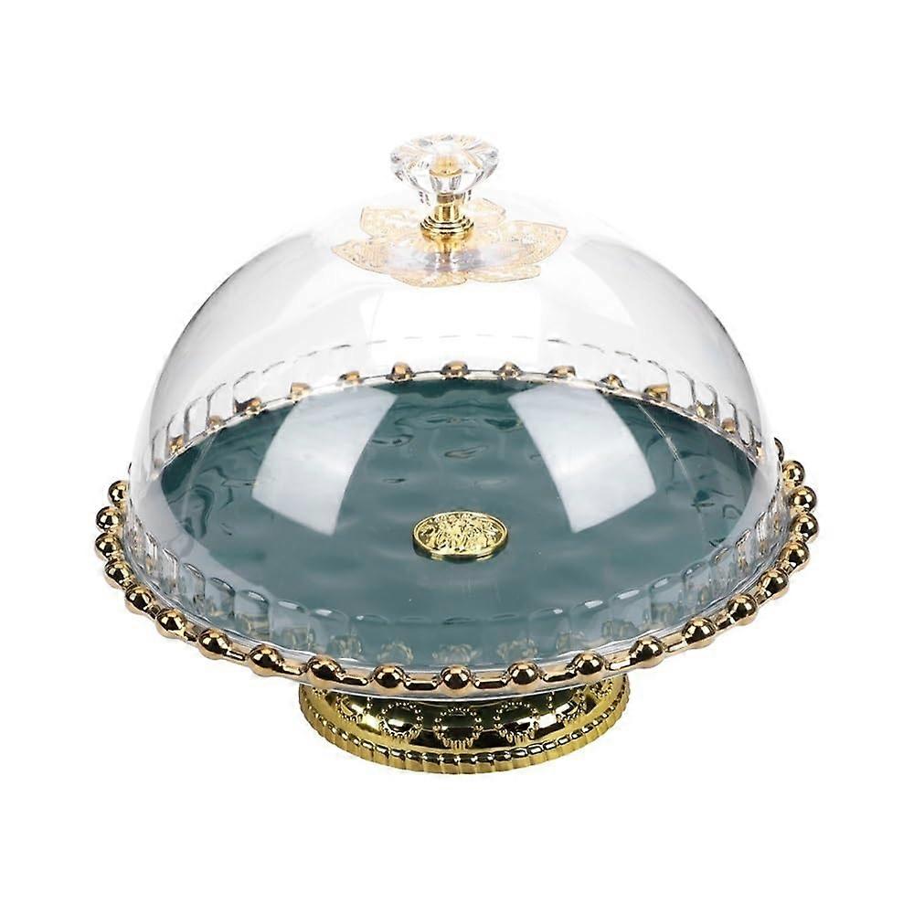 Elegant Green Ceramic Cake Stand with Lid for Wedding Dessert Table and Cupcake Display