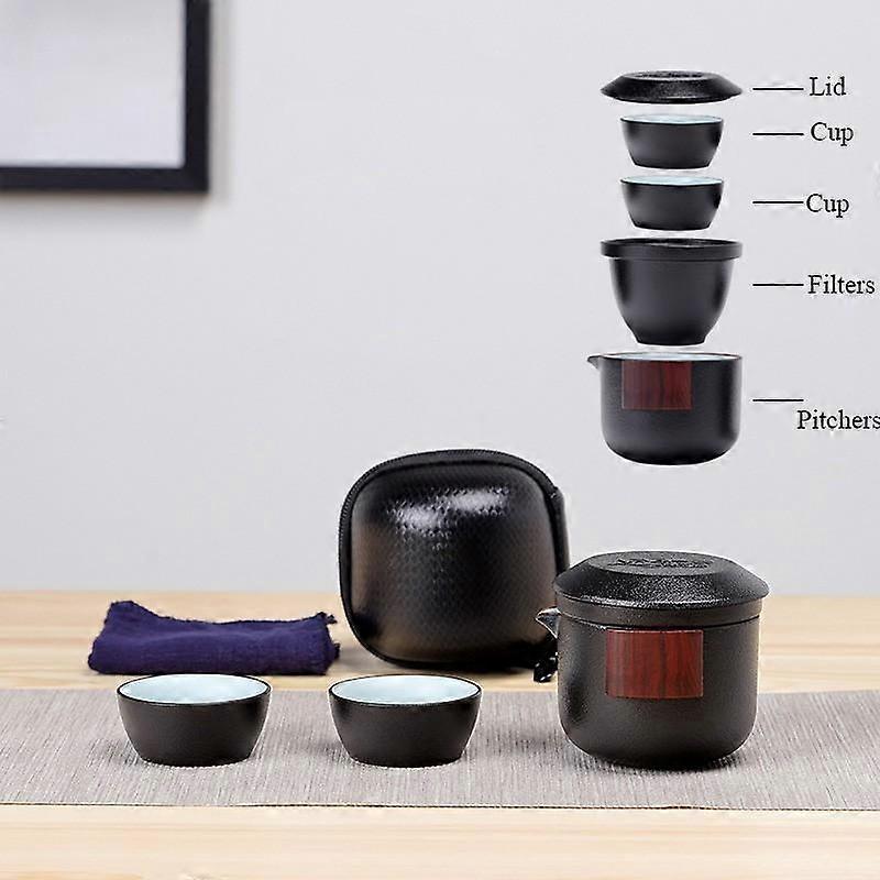 Ceramic Tea Set Portable One Pot Two Cups Quick Tea Cup