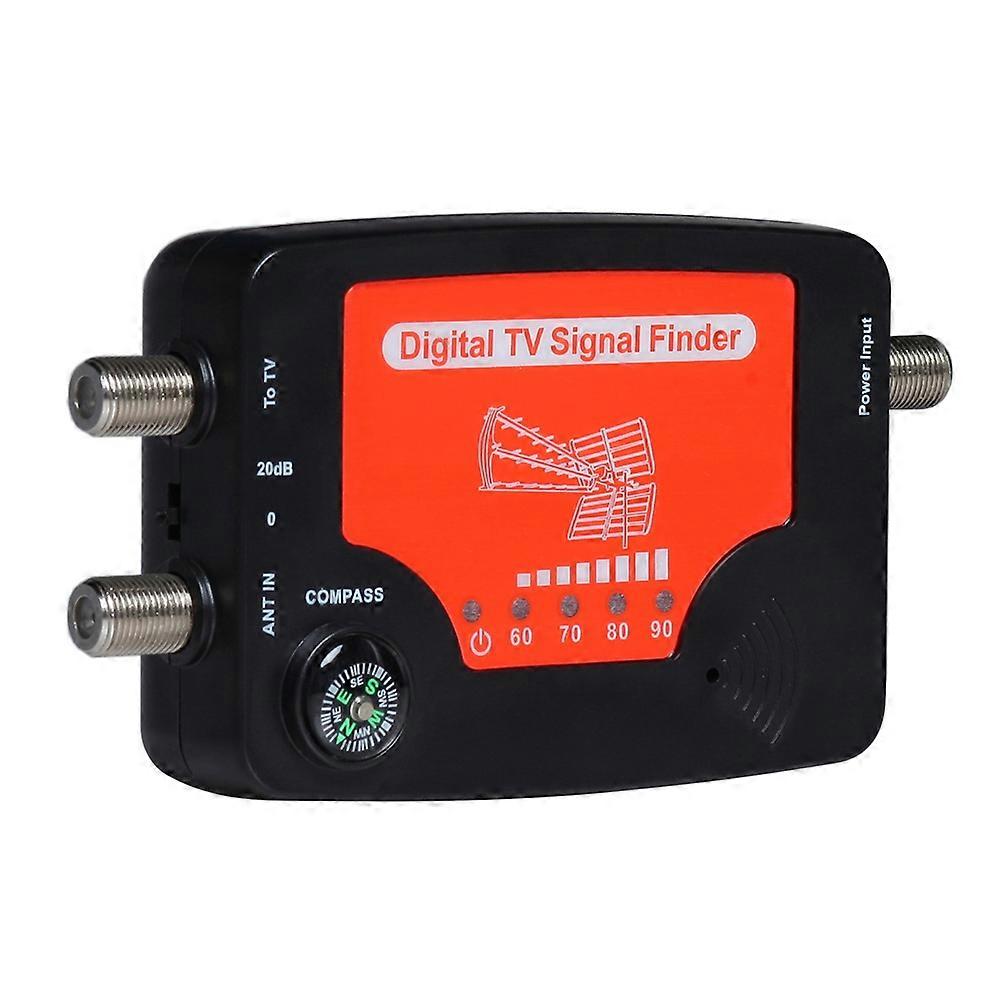 TV Antenna Signal Strength Finder LED Display Meter with Compass and Alarm Buzzer, Portable Digital TV Signal Finder