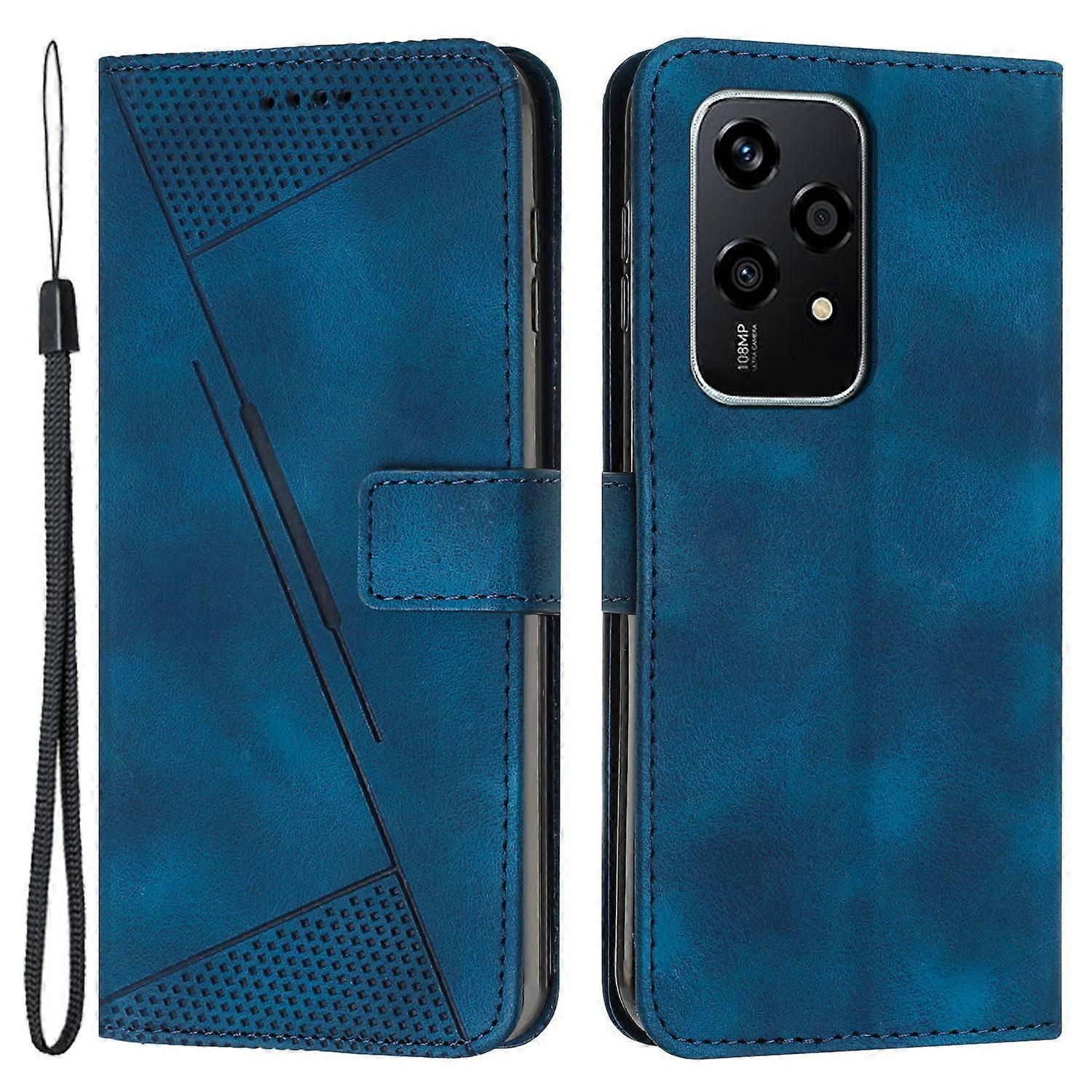 For Honor 200 Lite Wallet Cover Triangle Pattern Leather Phone Case