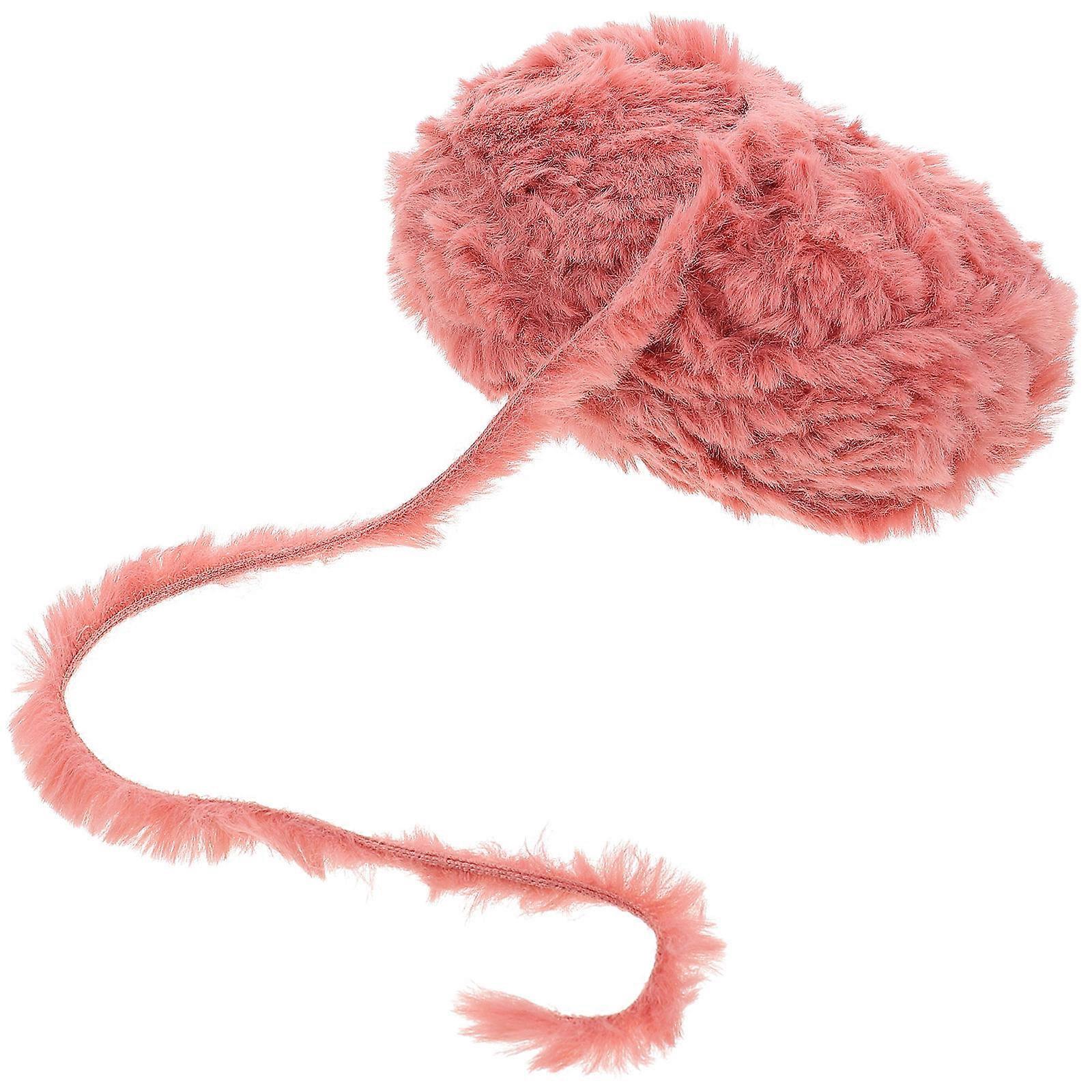 Crochet Yarn Pink Comfortable Polyester Wool Yarn for DIY Knitting 1 Roll