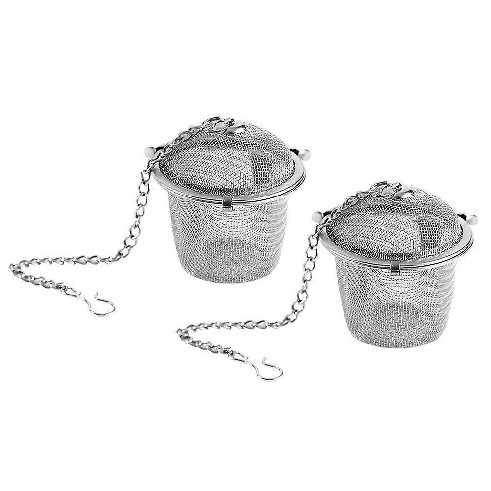Loose Leaf Tea Infuser Stainless Steel Tea Filter for Brewing 2Pcs Silver