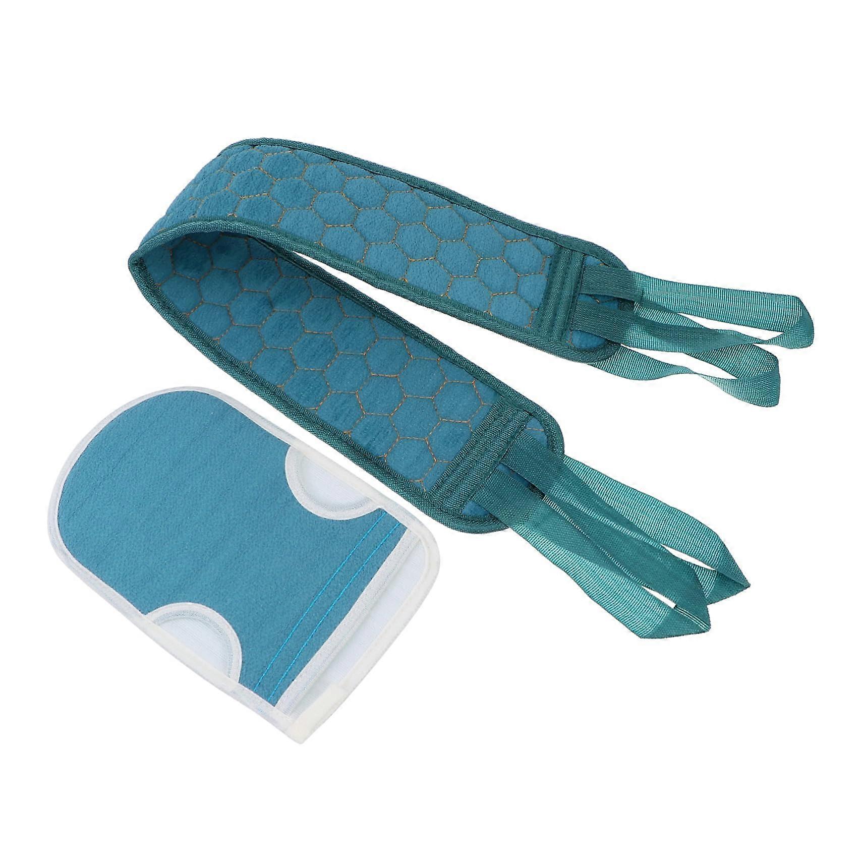 Back Scrubber Set with Exfoliating Bath Gloves for Shower and Bath, Long Strip Design Deep Cleansing