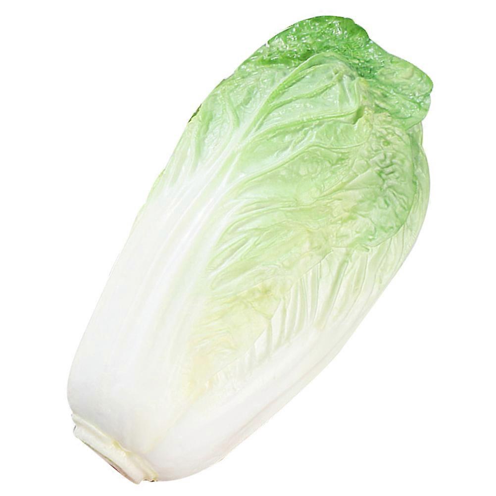 Fake Vegetable Chinese Cabbage Model for Decoration 2Pcs Green PU Material