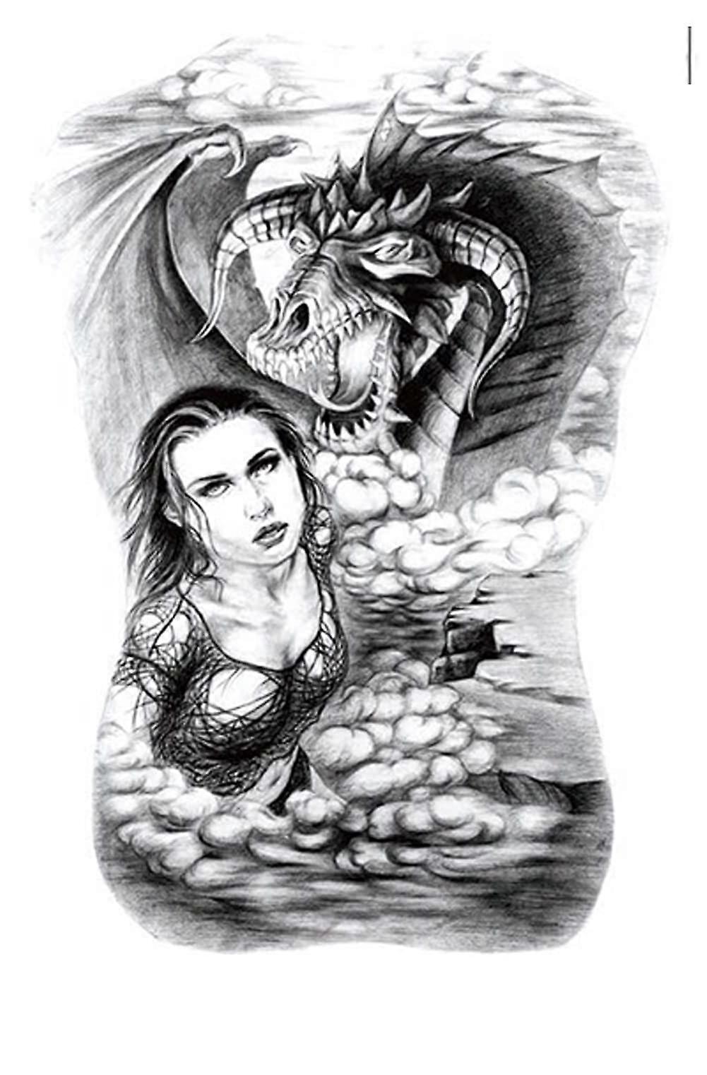 Temporary Back Tattoo - Large Full Coverage Design for Cosplay and Festivals
