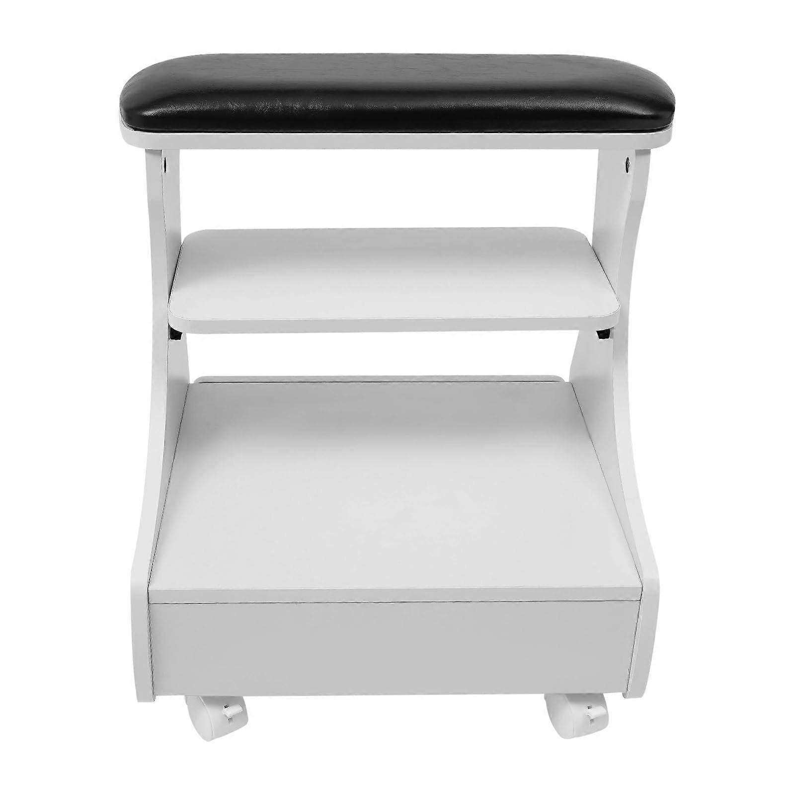 Pedicure Foot Rest with Wheels, Adjustable Foot Bath Stool for Salon and Spa with Drawer