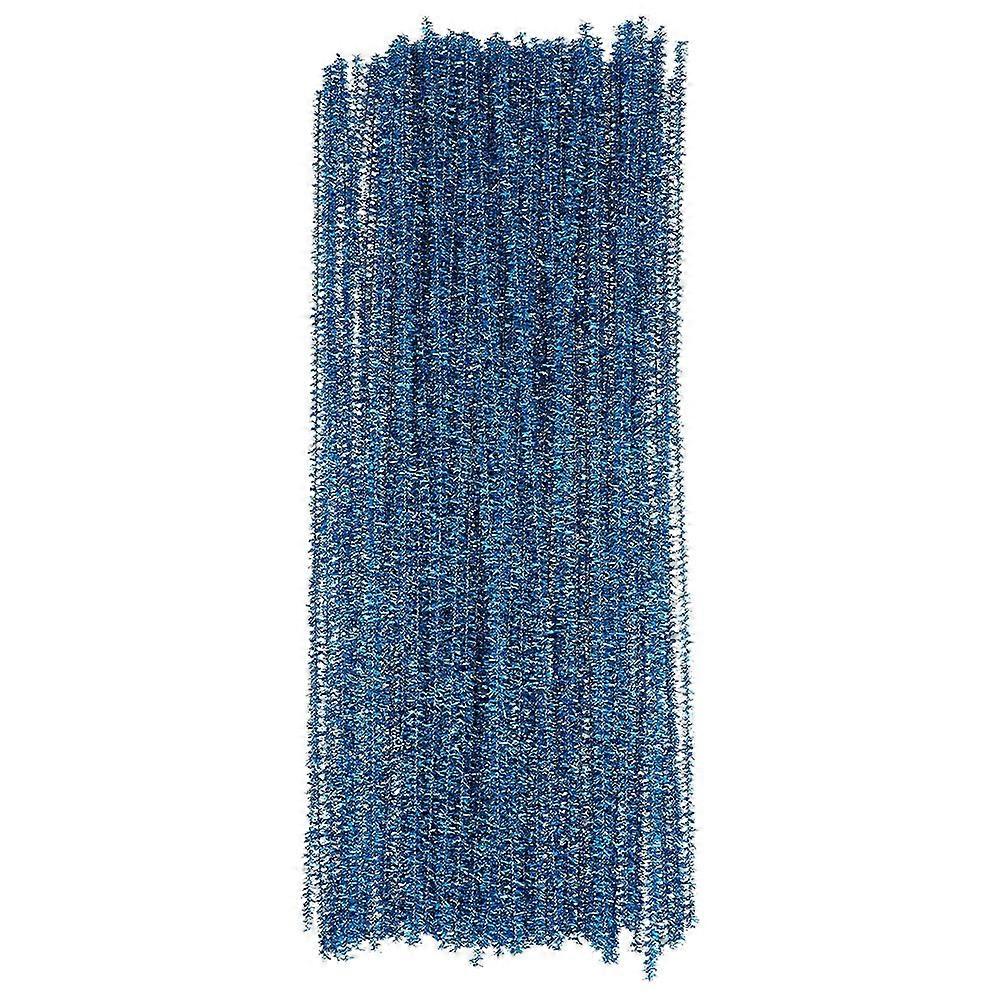 Chenille Stems for Decoration 100Pcs Handmade Blue Glitter DIY Materials