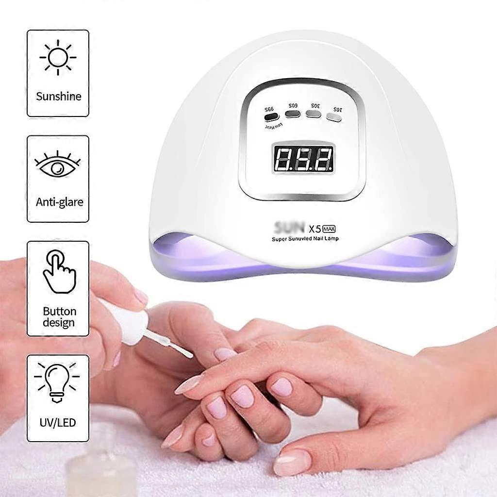 80W UV LED Nail Lamp for Gel Nails with Fast Curing, Automatic Sensor and Detachable Base
