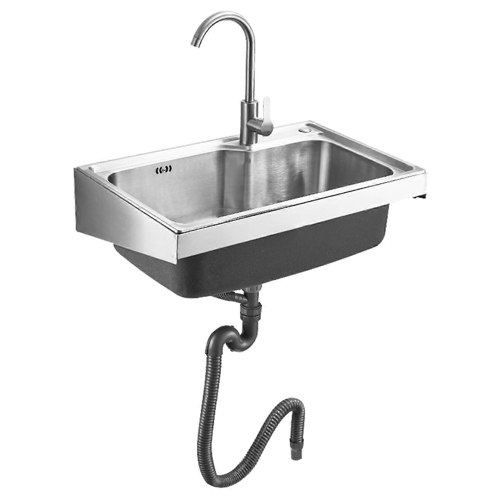 Large Capacity Stainless Steel Kitchen Sink WallMounted with Bracket Fast Drainage Filter