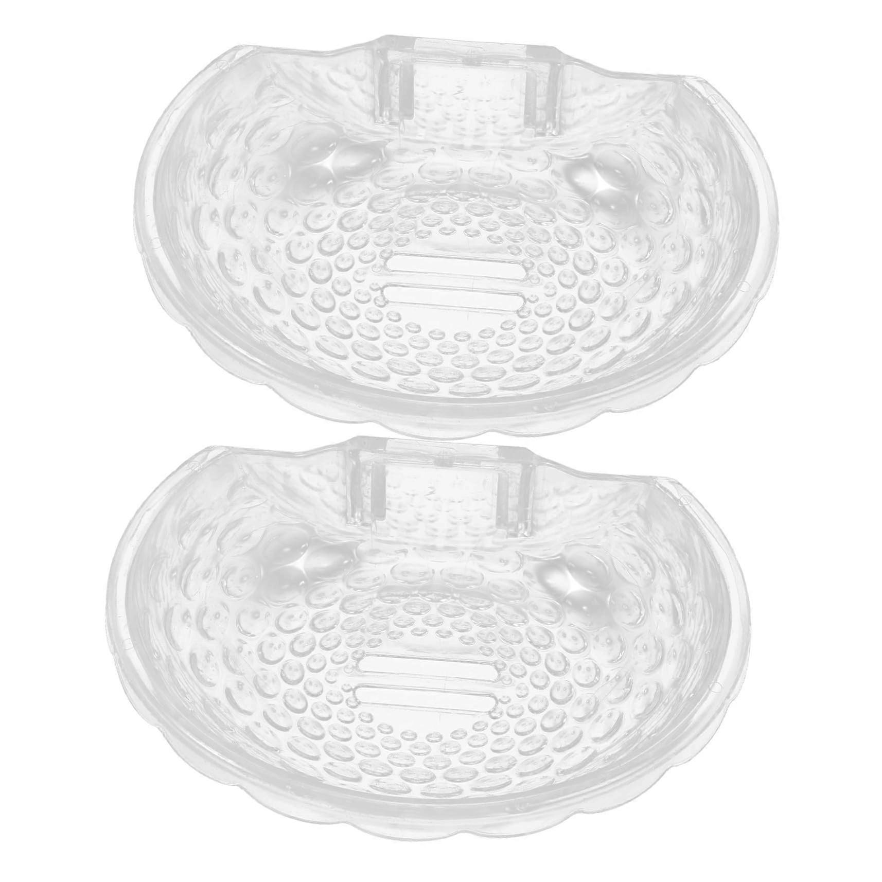 2pcs Self Draining Wall Mounted Soap Dish No Drill Rustproof Plastic Holder for Bathroom and Kitchen