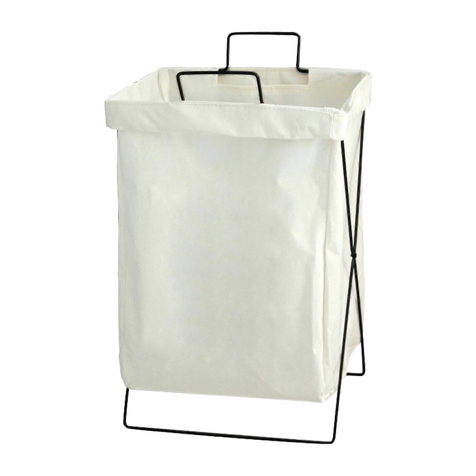 Foldable Laundry Basket with Iron Frame, Large Capacity Rectangular Clothes Hamper for Home
