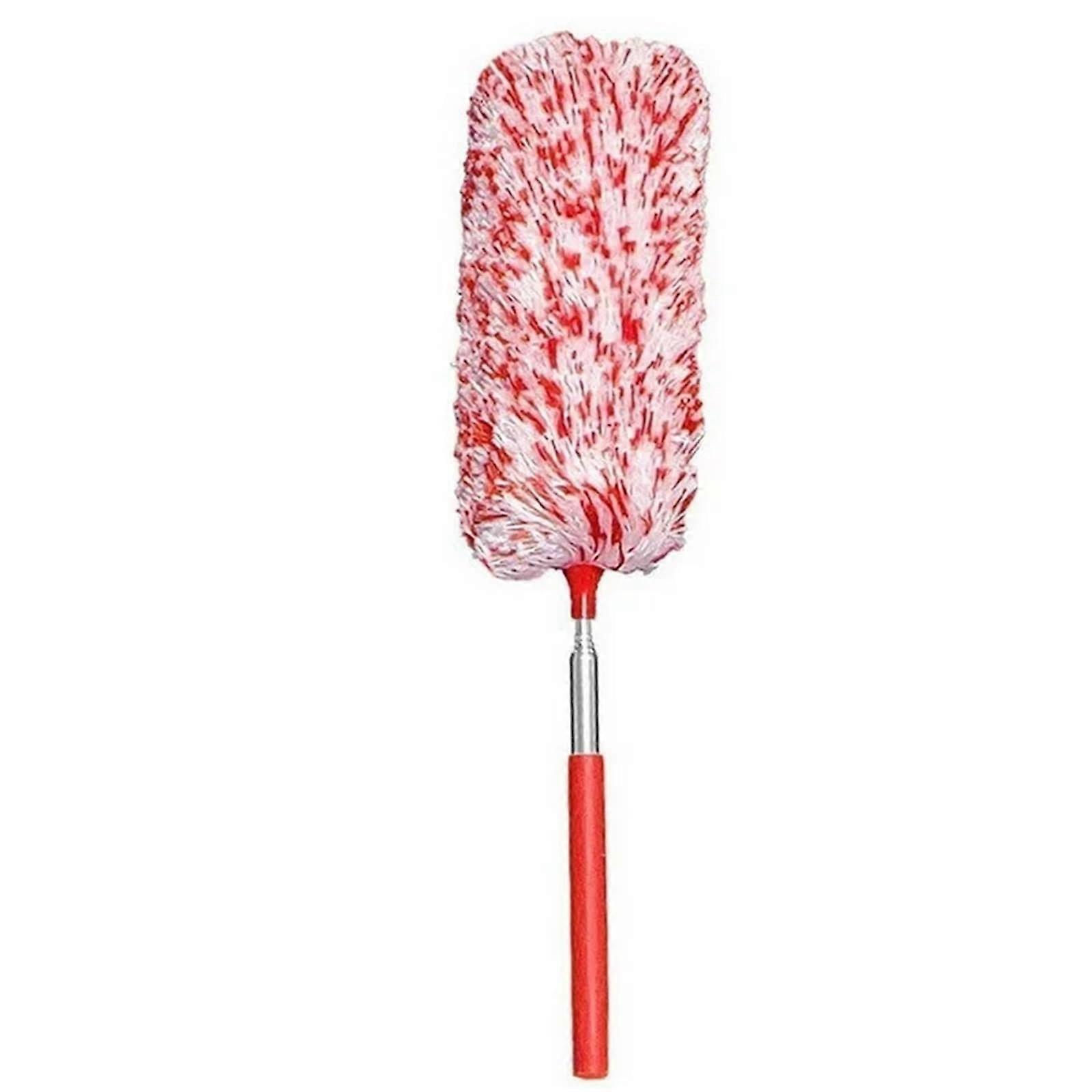 Feather Duster with Telescopic Handle for  Ceilings and Electrostatic Dust Removal – Red