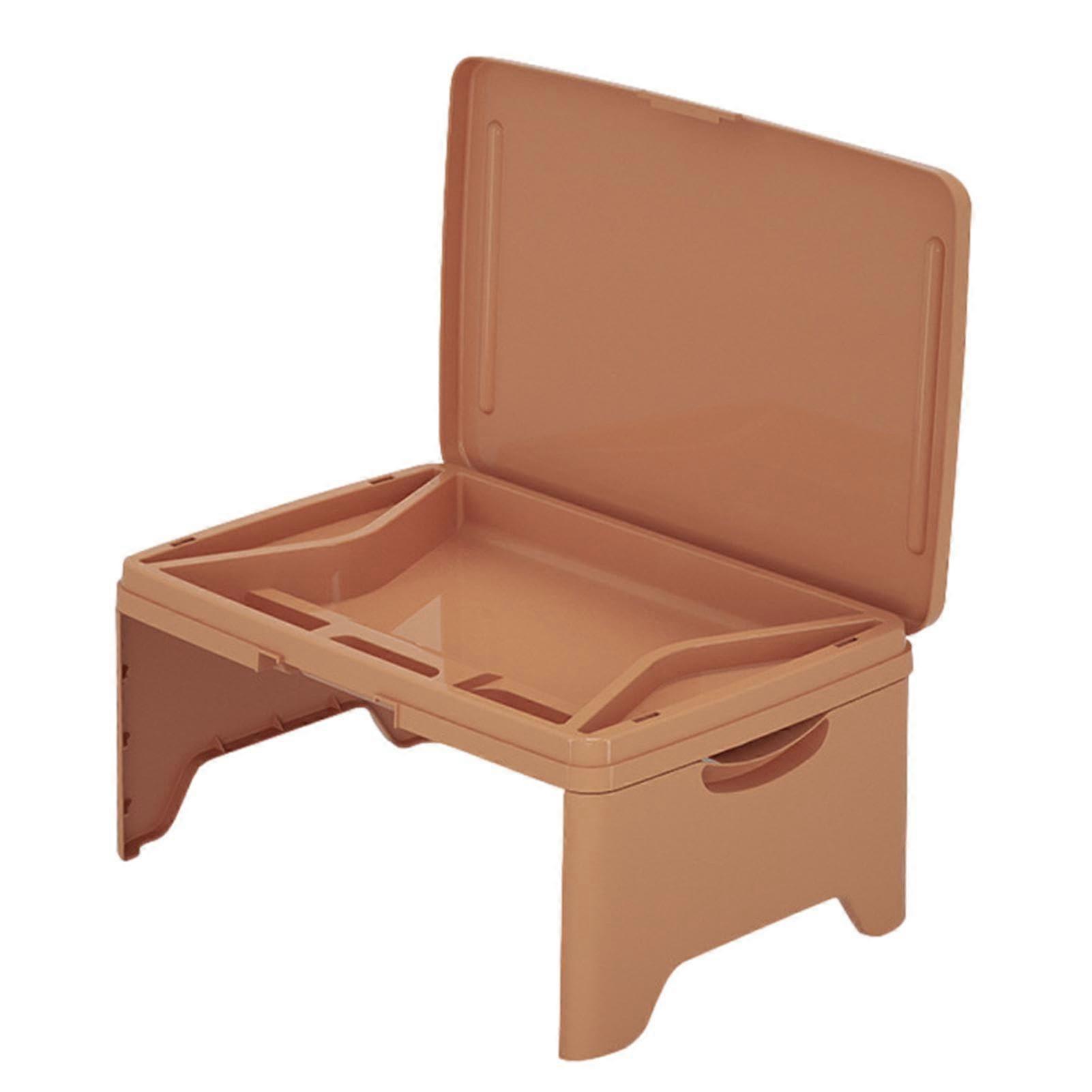 Laptop Bed Table with Adjustable Foldable Lap Desk and Storage for Sofa Travel Black Orange