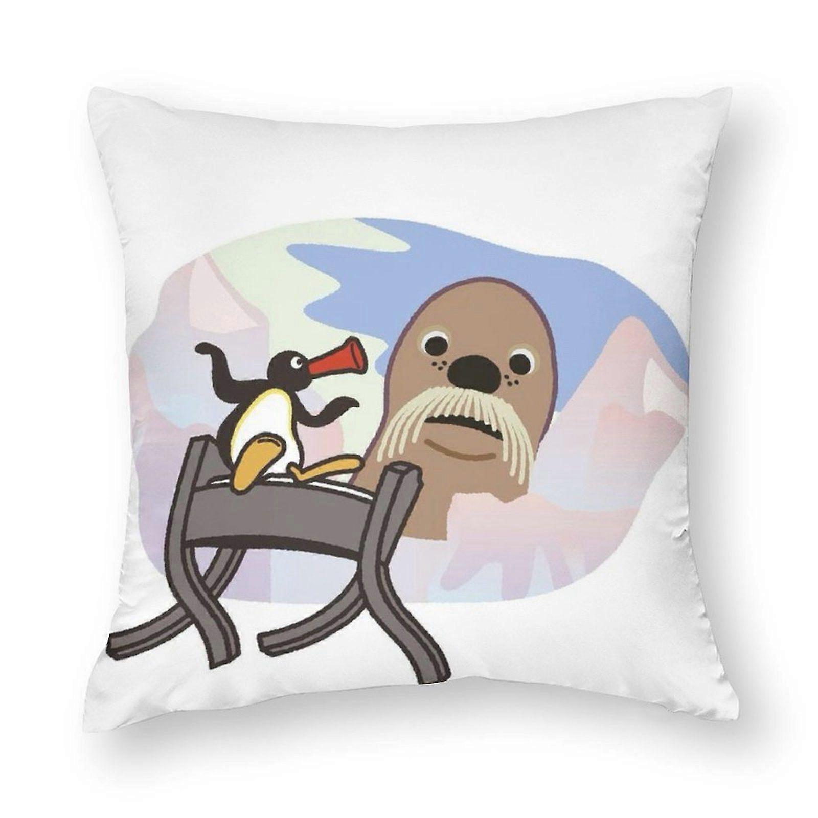 Pingu Throw Pillow Covers Neutral Patterned Embroidery Soft Boho for RV