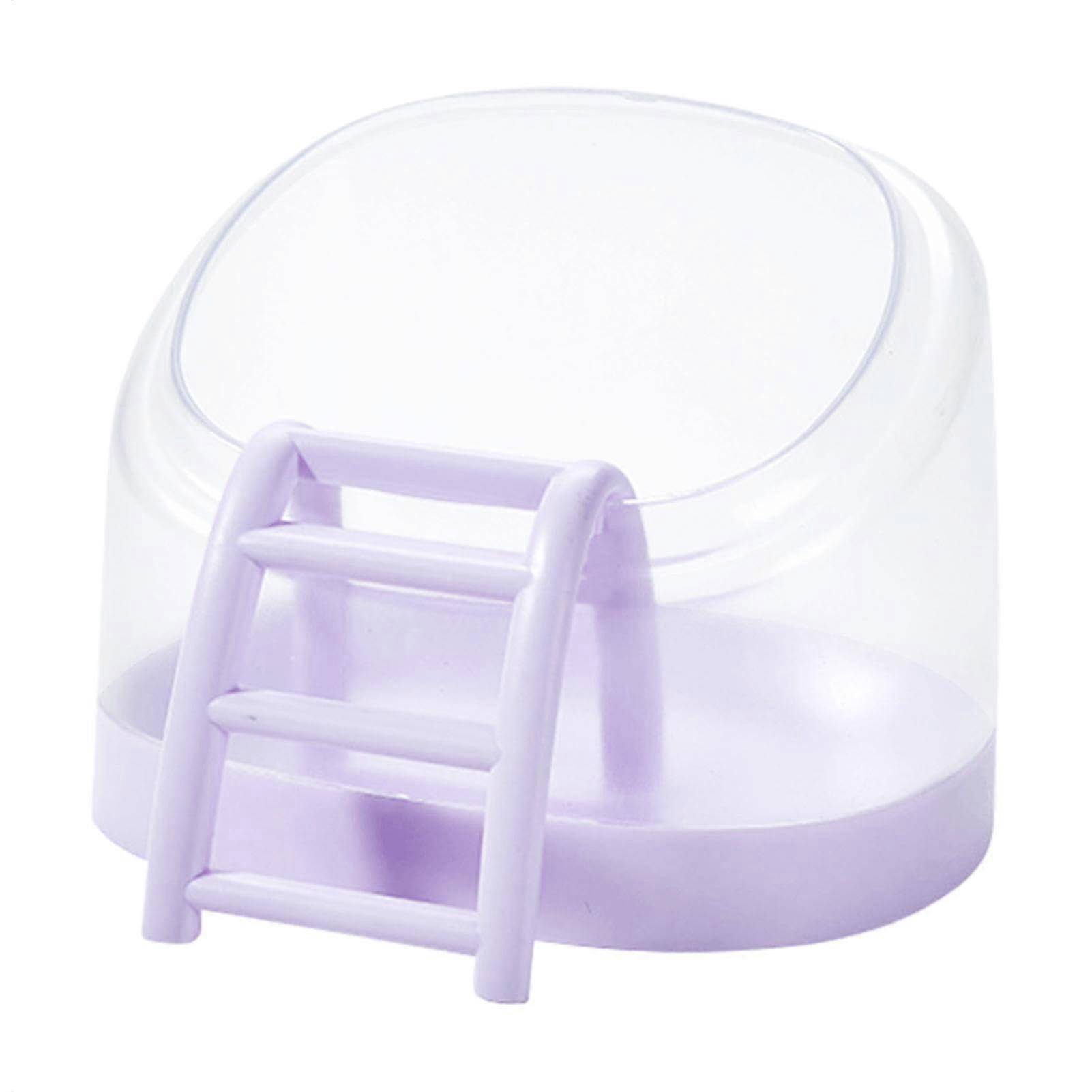 Transparent Hamster Sand Bath House with Ladder, SplashProof  Edges, EasyClean Acrylic Box