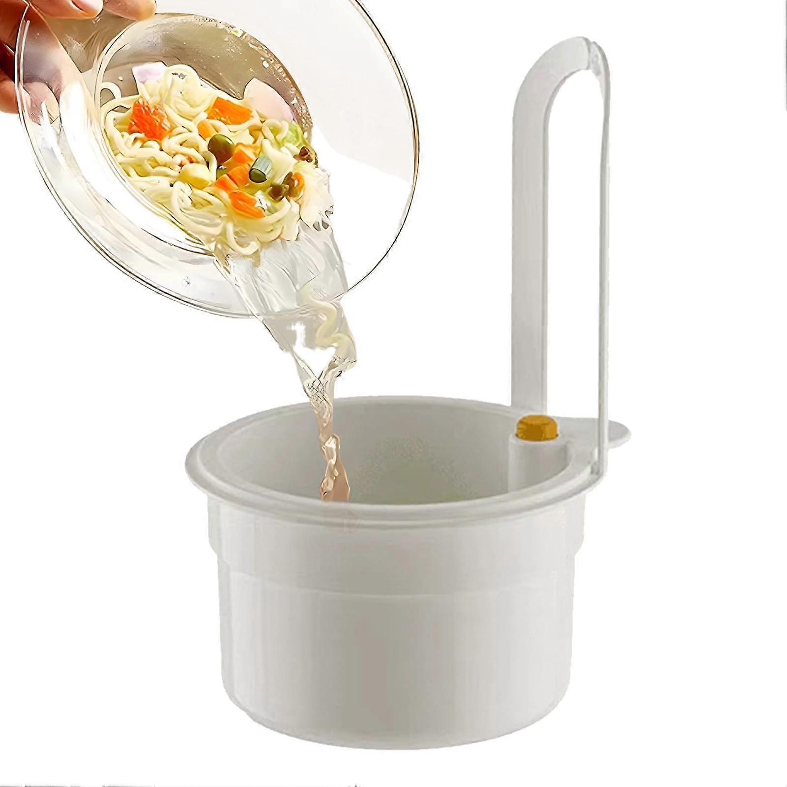 Sink Strainer Basket with Touch Clip, Clog Double Mesh, SpaceSaving Kitchen Drain Holder White