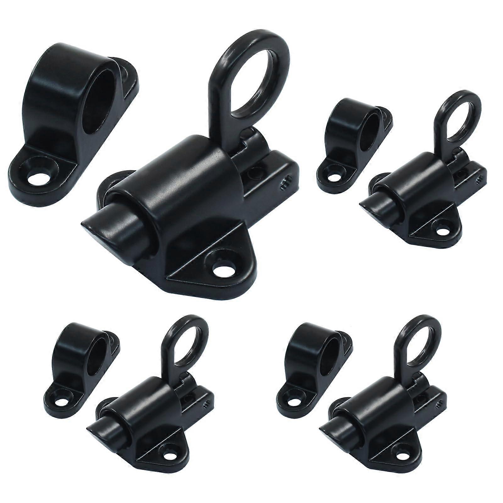 4PCS Self Closing Door Latch Black Aluminum Alloy Automatic Gate Latch Rust Resistant for Gate Window Cabinet