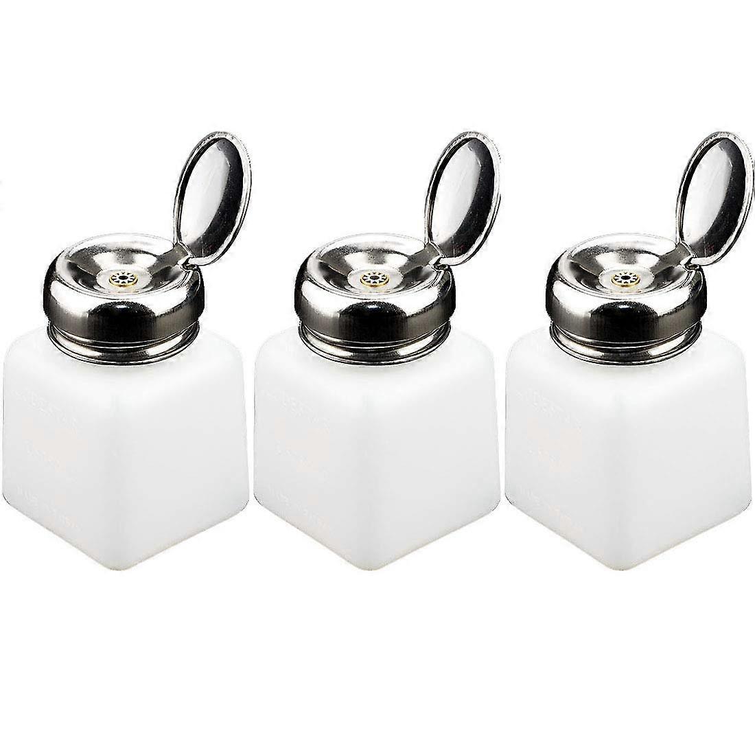 3 Pack Nail Polish Remover Dispenser Bottles 120ml Push Down Lockable Pump for Controlled Dispensing