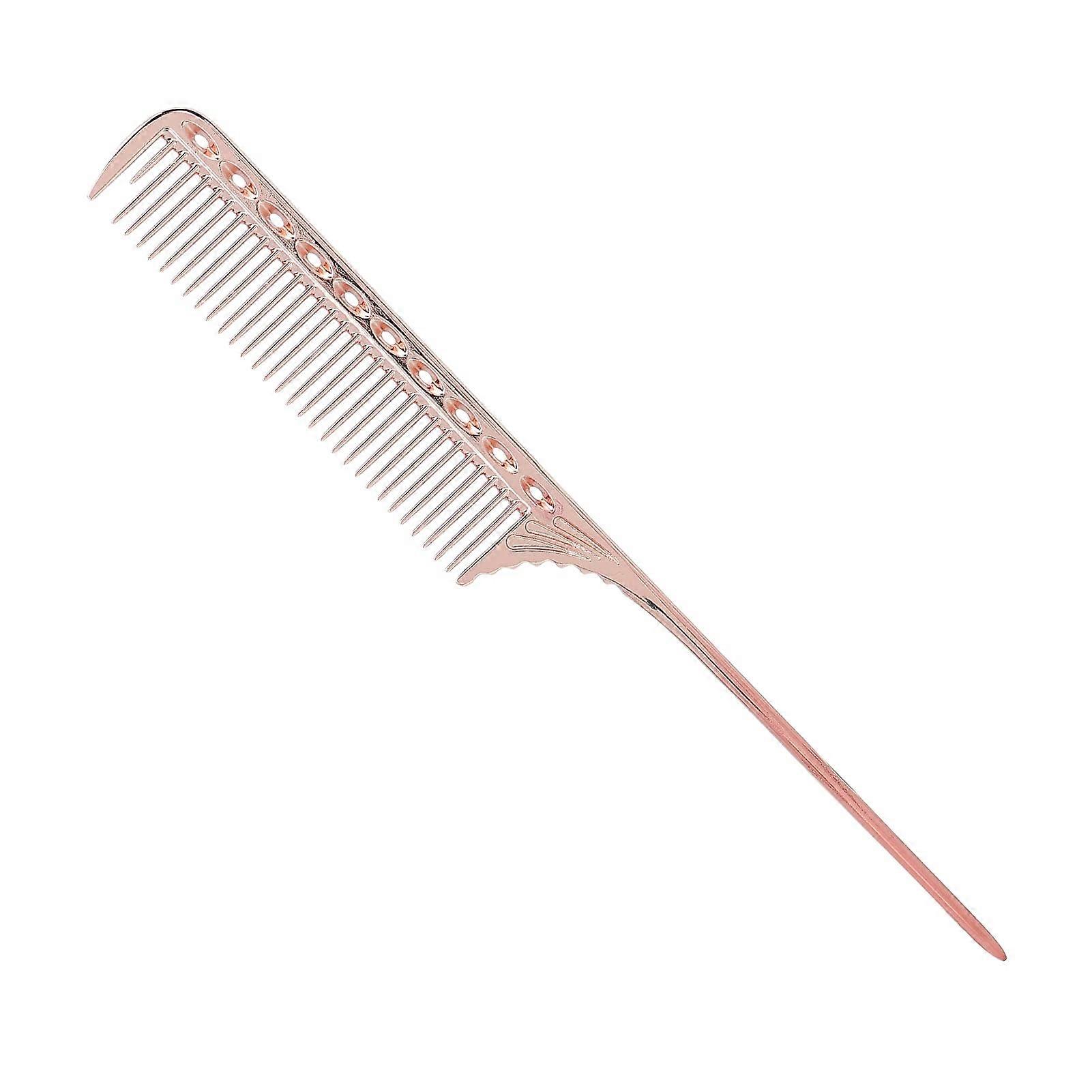 Professional Rat Tail Comb Rose Gold Aluminum Hairdressing Styling Comb with Precise Sectioning Tip