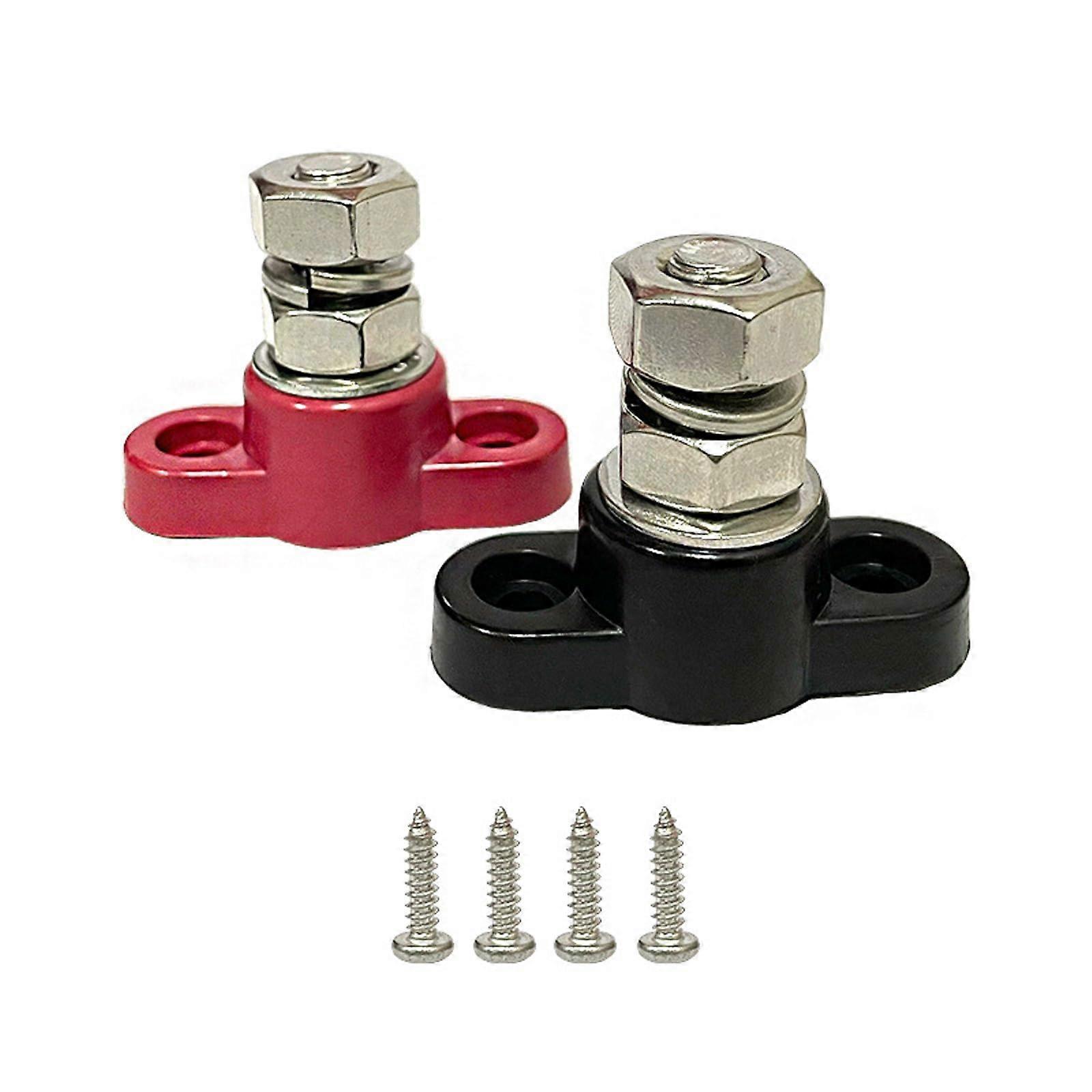 Power Distribution Block 48V 50A Battery Terminal Block with Multiple Stud Sizes and FlameRetardant Base