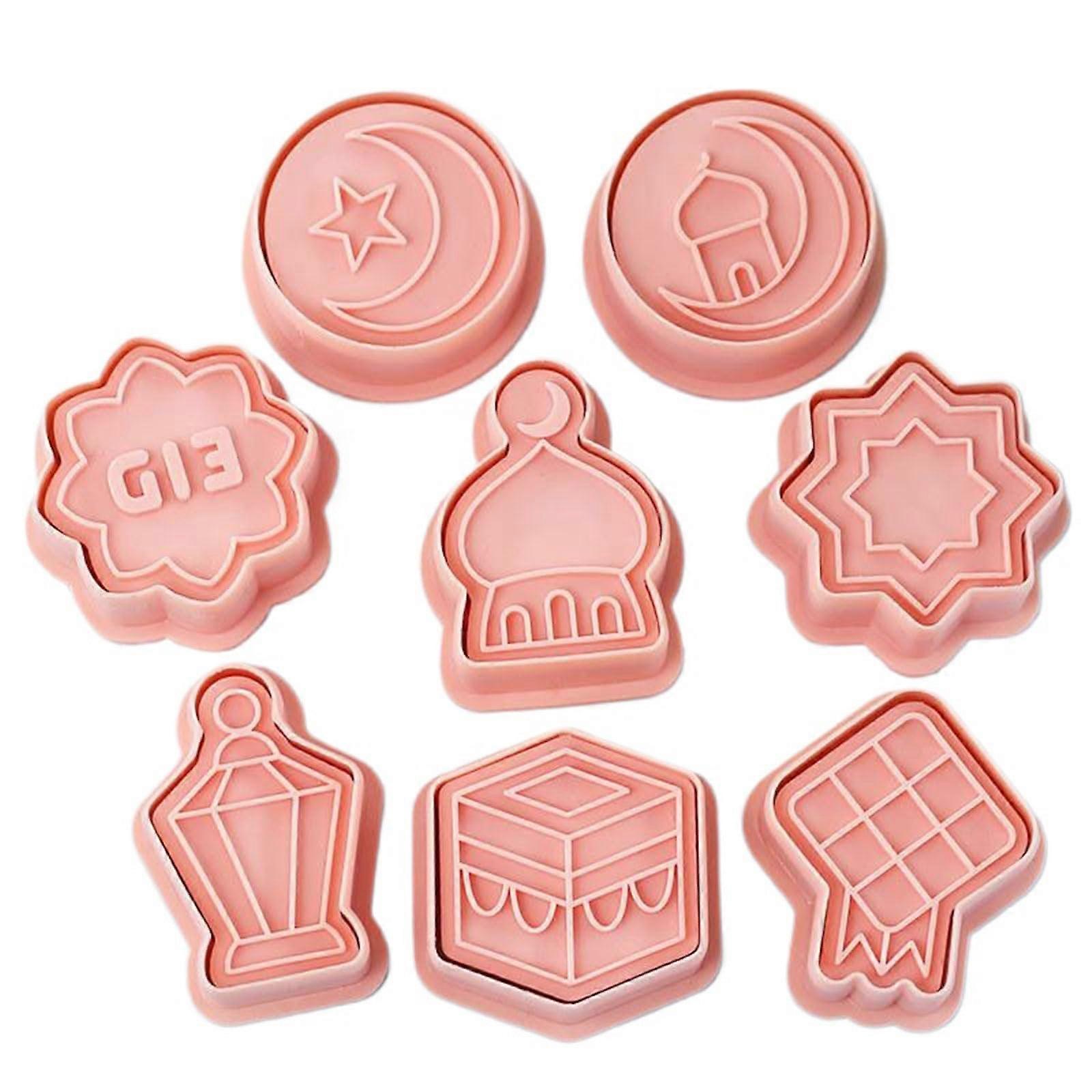 Moon and Castle Cookie Cutters Set, 8 Pattern Biscuit Molds for Baking and Cake Decorating