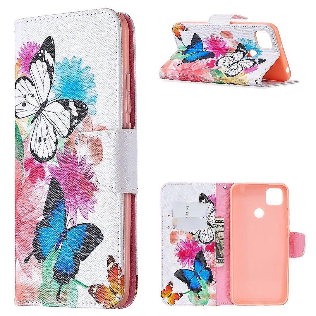 Pattern Printing Leather Wallet Protective Shell for Xiaomi Redmi 9C/Redmi 9C NFC
