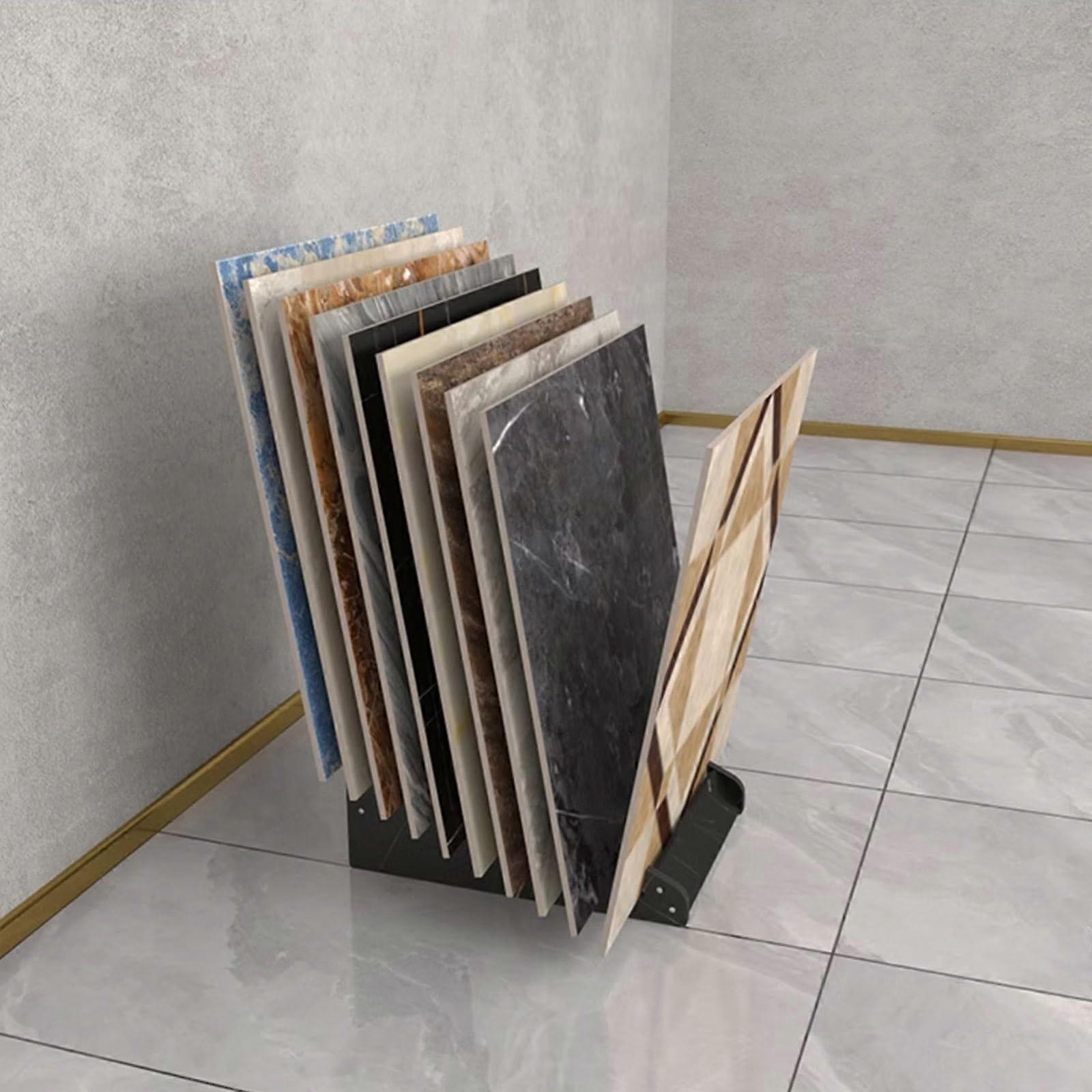 Large Format Tile Display Stand MultiTier Ceramic and Marble Slab Organizer Shelf 59x43x33cm