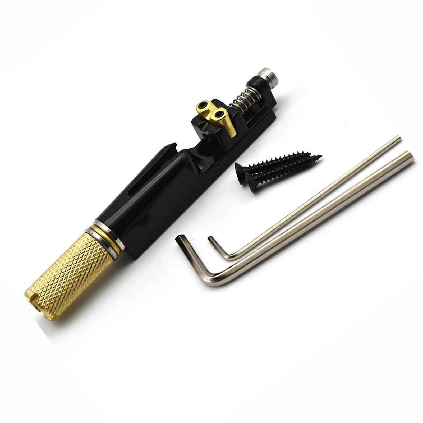 6 String Headless Guitar Bridge Brass Replacement Enhances Tone Sustain Stable Tuning Black