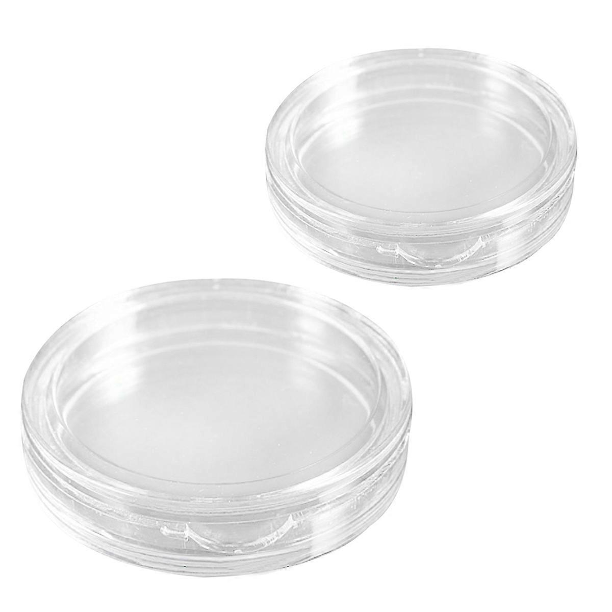 Transparent Small Plastic Coin Box, 10 Pcs 18mm & 10 Pcs 25mm