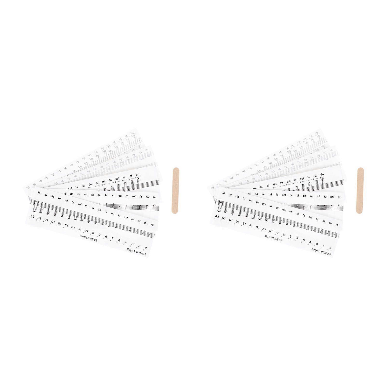 2 Sets Creative Piano Introduction Sticker Practical Piano Comparison Sticker