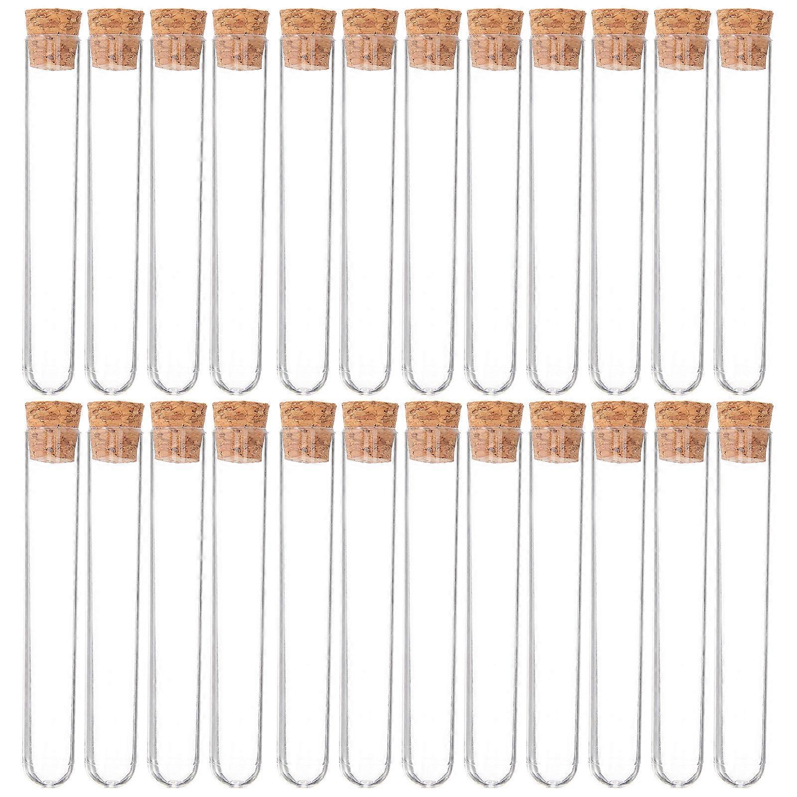 Experiment Test Tubes with Cork for Chemical Storage 60Pcs Plastic Bottles