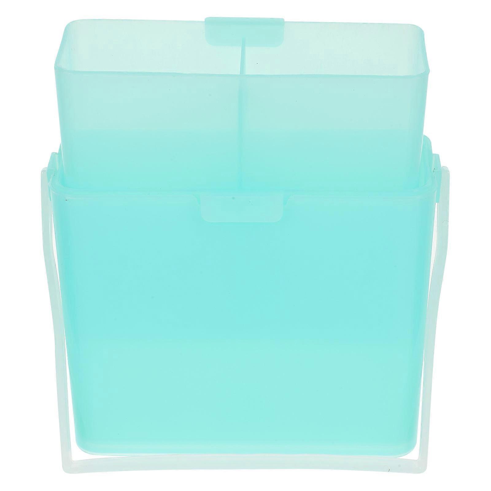 Paint Brush Container For Cleaning Artists And Beginners Multi-Functional Light Green Rectangular Brush Washing 1Pcs