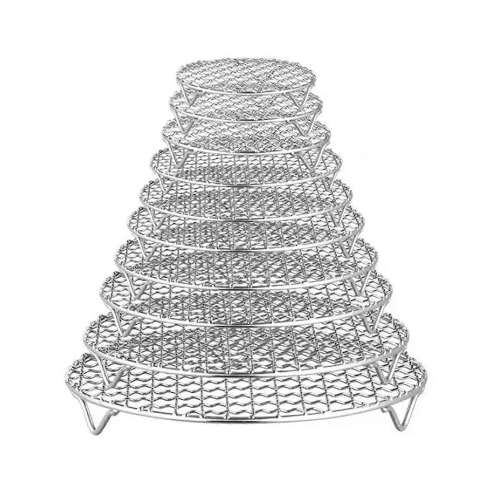 26cm Air Fryer Rack Stainless Steel Stackable Grill Net for MultiPurpose Kitchen Cooking