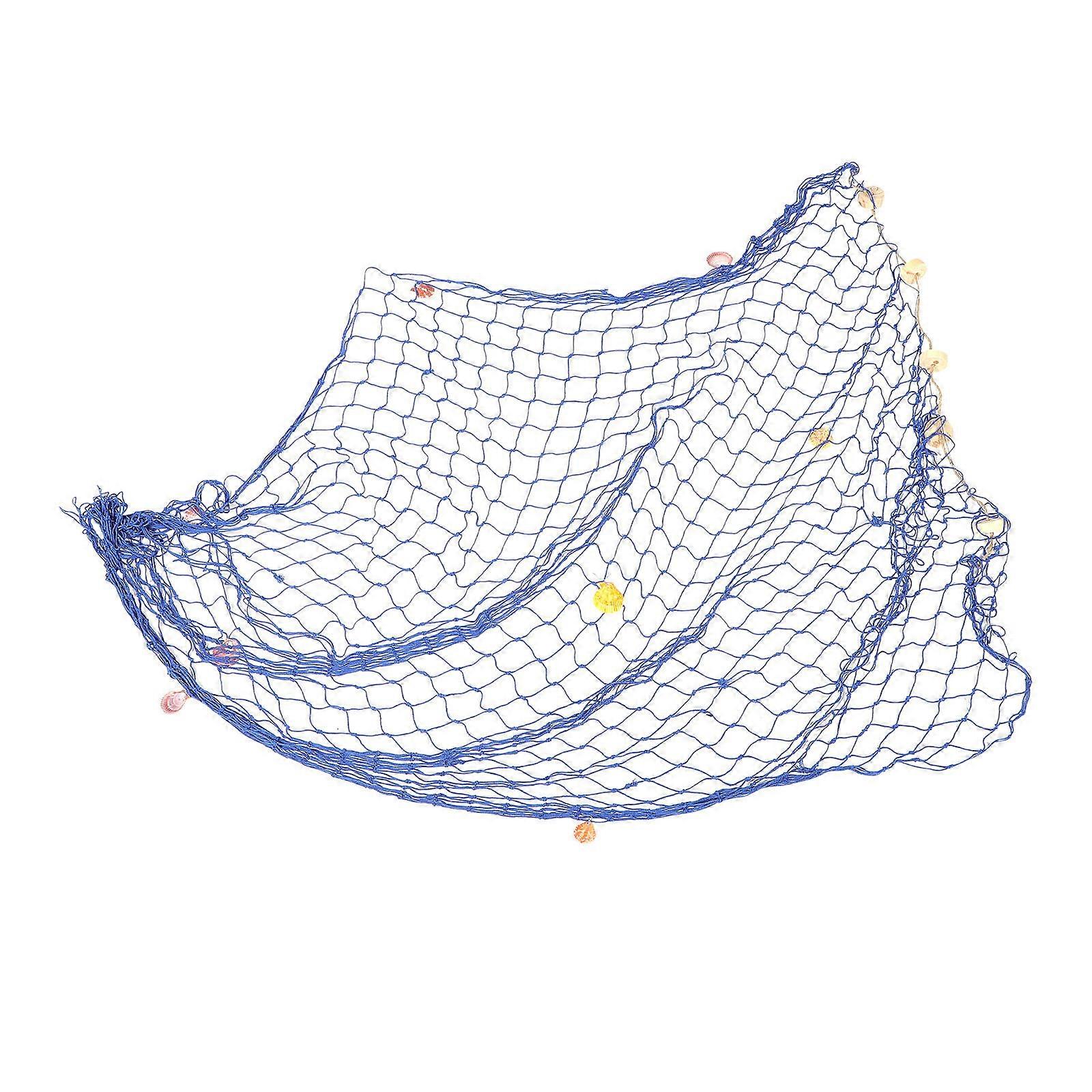 Fish Net Decor Nautical Decorative Wall Hanging with Shells for
