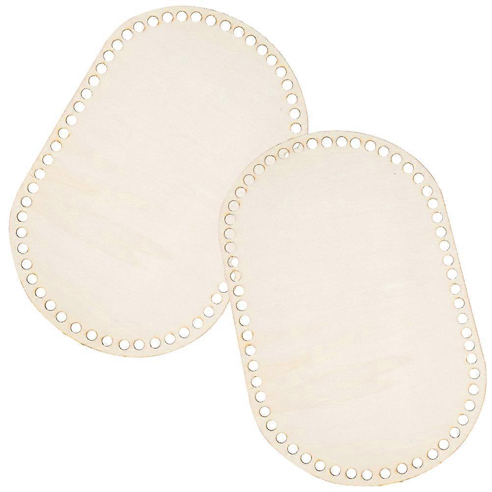 Beige Wooden Handicraft Base Board for Practical Bag Bottom 2Pcs Oval Shape