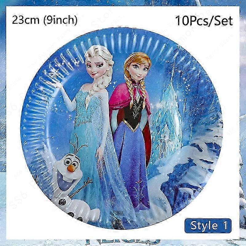 Decorative Disney Elsa Frozen Birthday Party Decorations Supplies Olaf Anna Girl Disposable Tableware Paper Cup Tablecloth Plate bags kit Celebration 